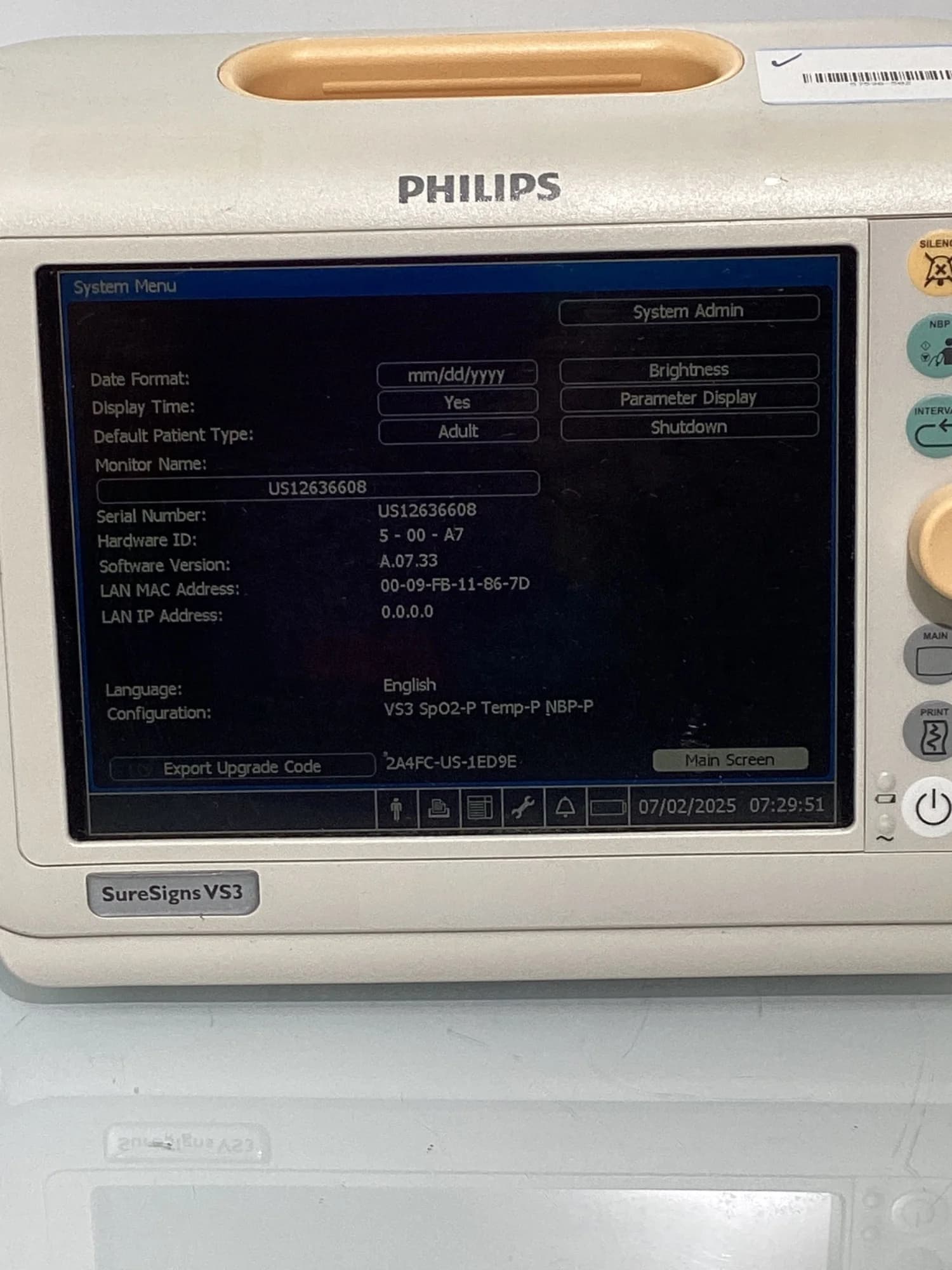 PHILIPS SureSigns VS3 Vital signs monitor