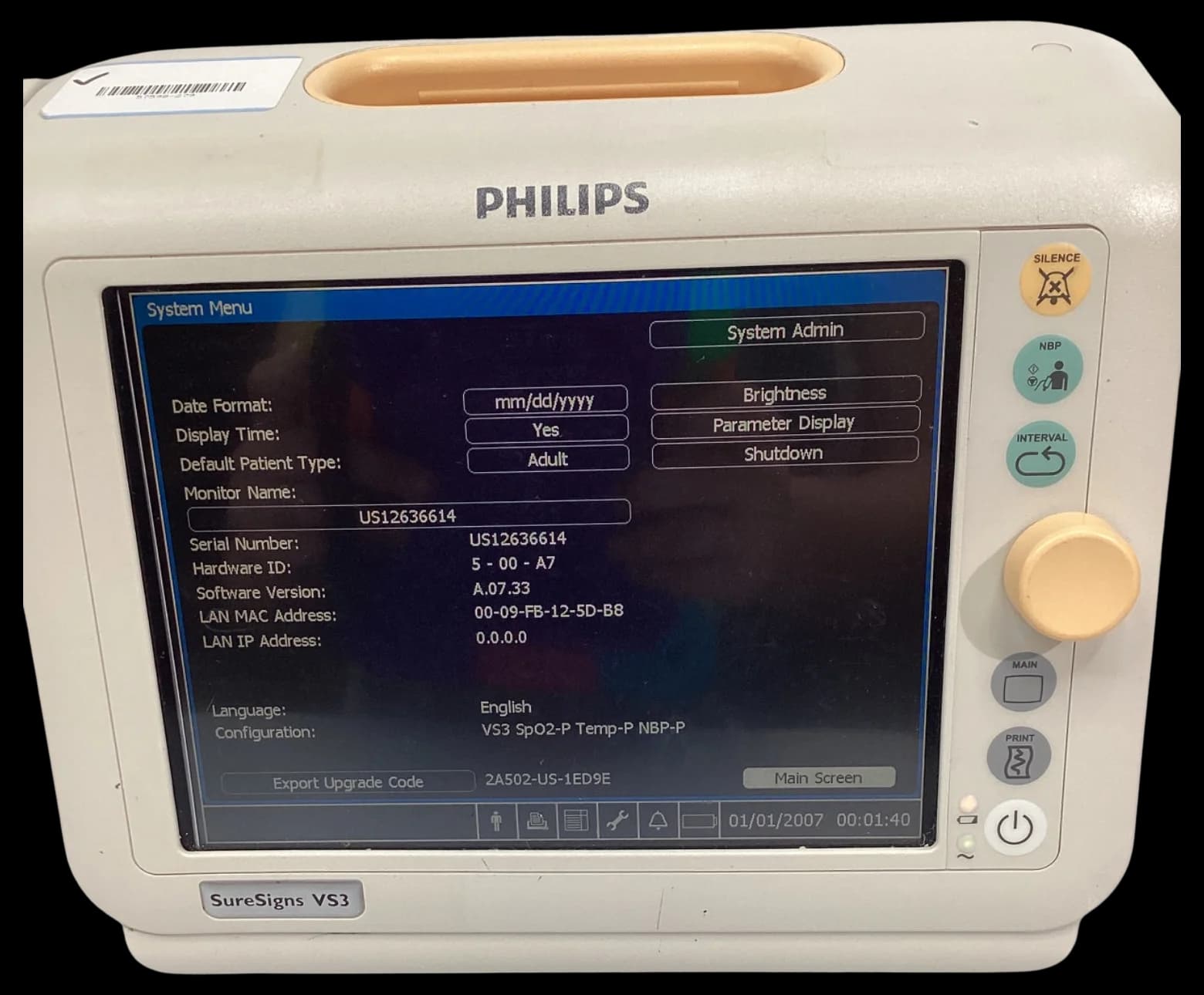 PHILIPS SureSigns VS3 Vital signs monitor