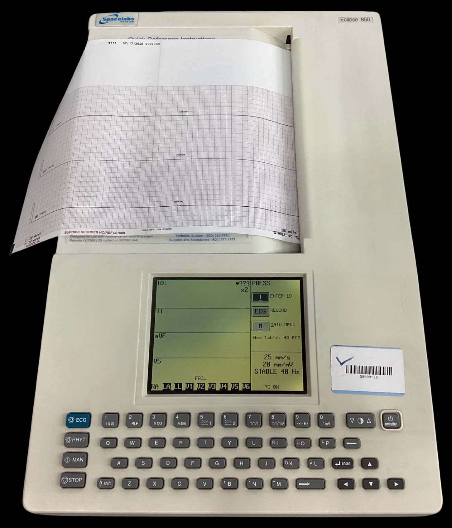 BURDICK ECL 850 EKG Machine