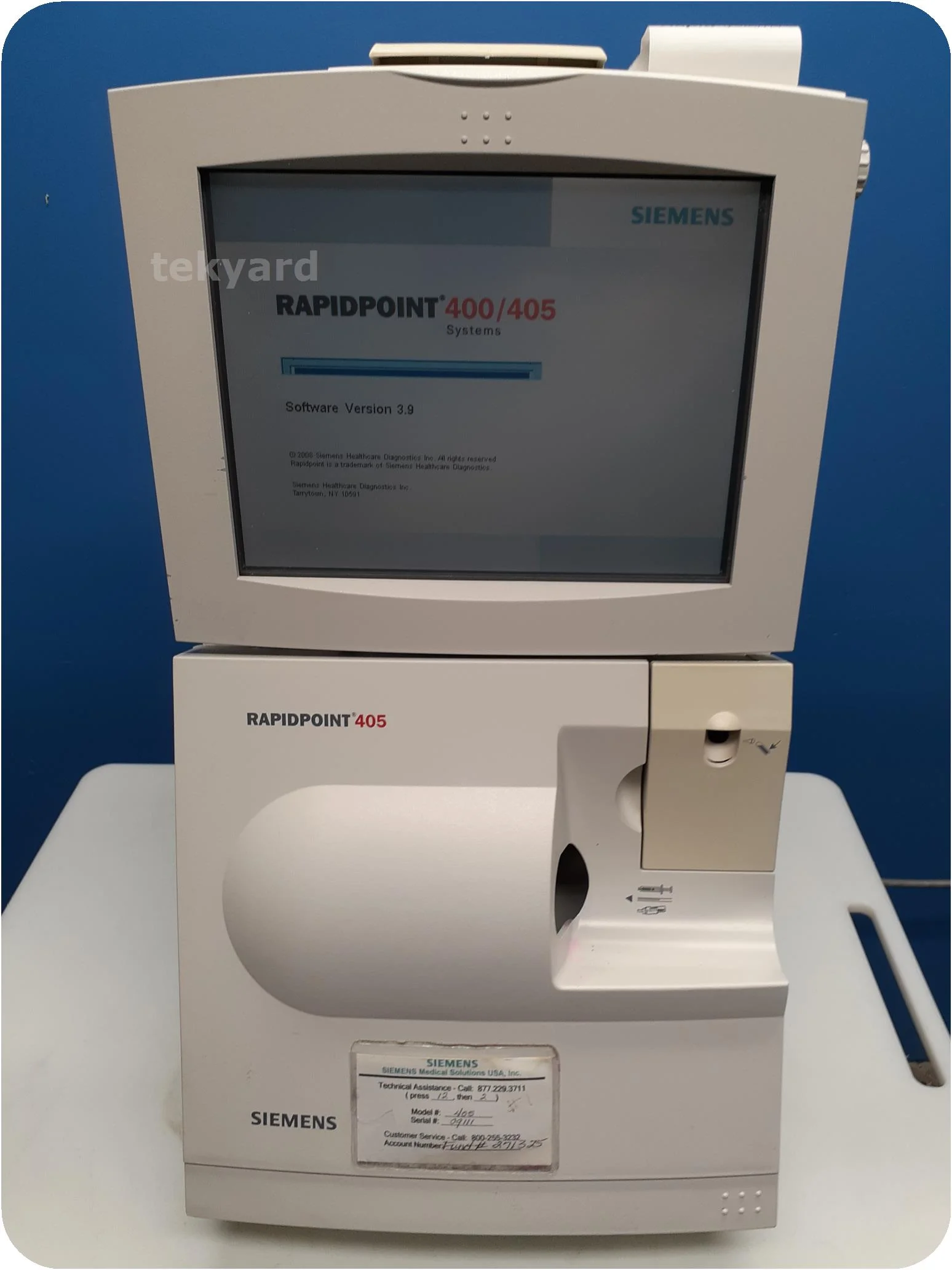 SIEMENS RAPIDPoint 405 Blood Gas Analyzer