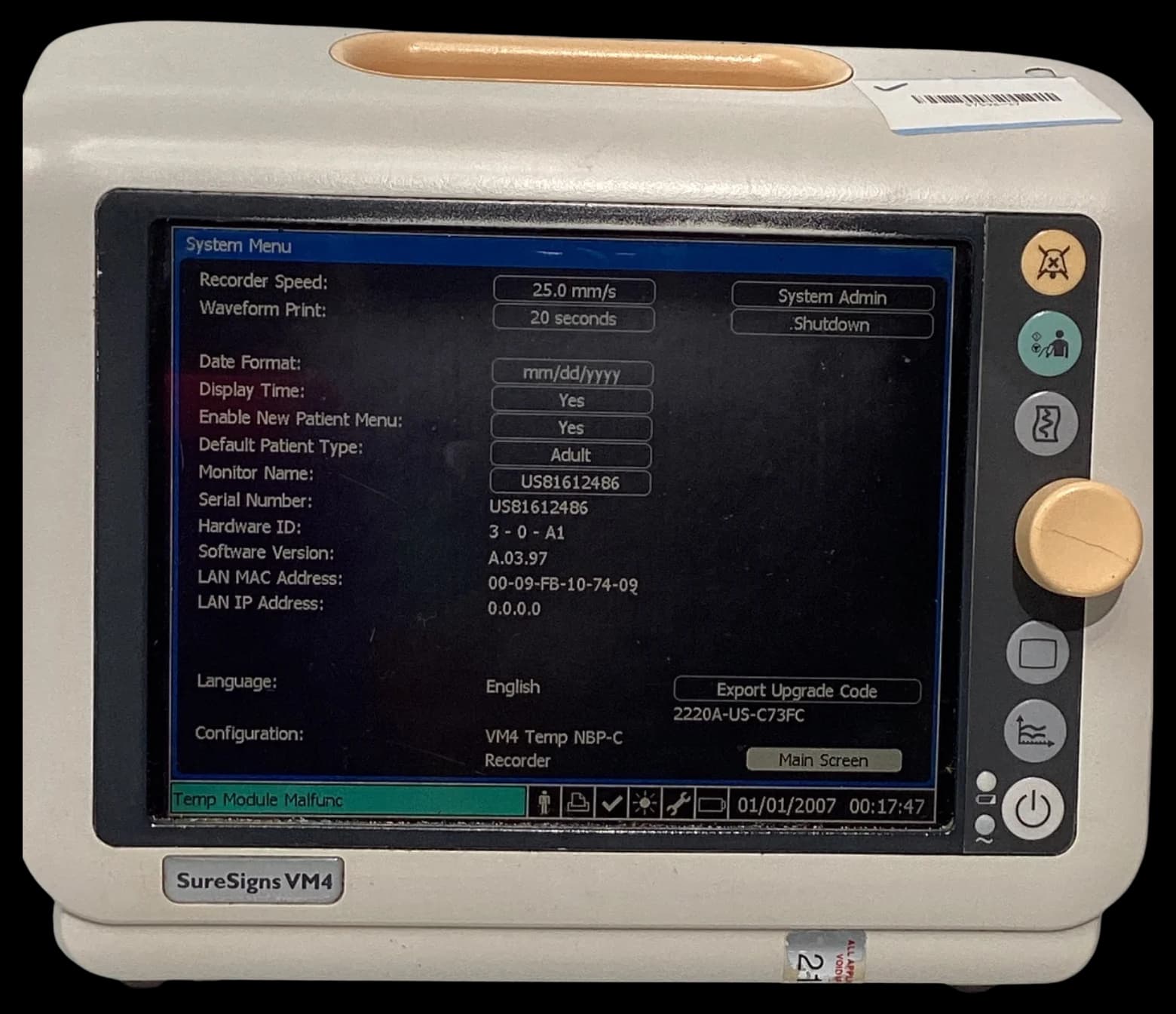 PHILIPS SureSigns VM4 Patient monitor