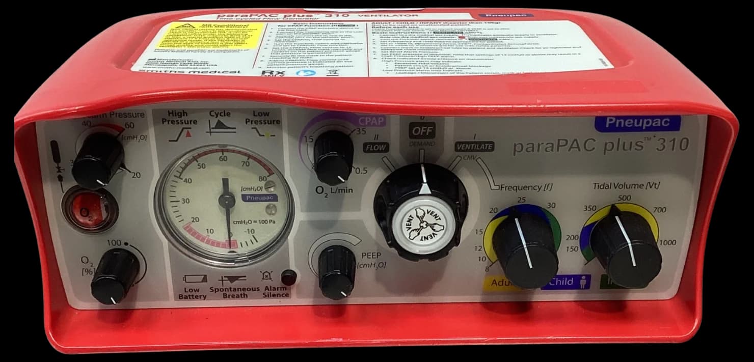 PNEUPAC paraPAC Plus 310 Anesthesia ventilator