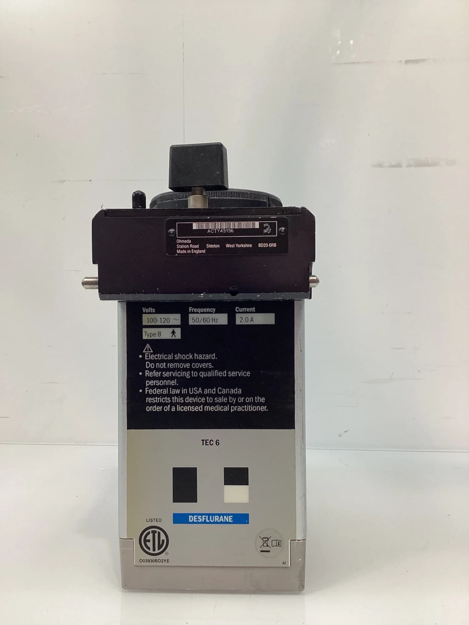 DATEX-OHMEDA Tec 6 Desflurane Vaporizer