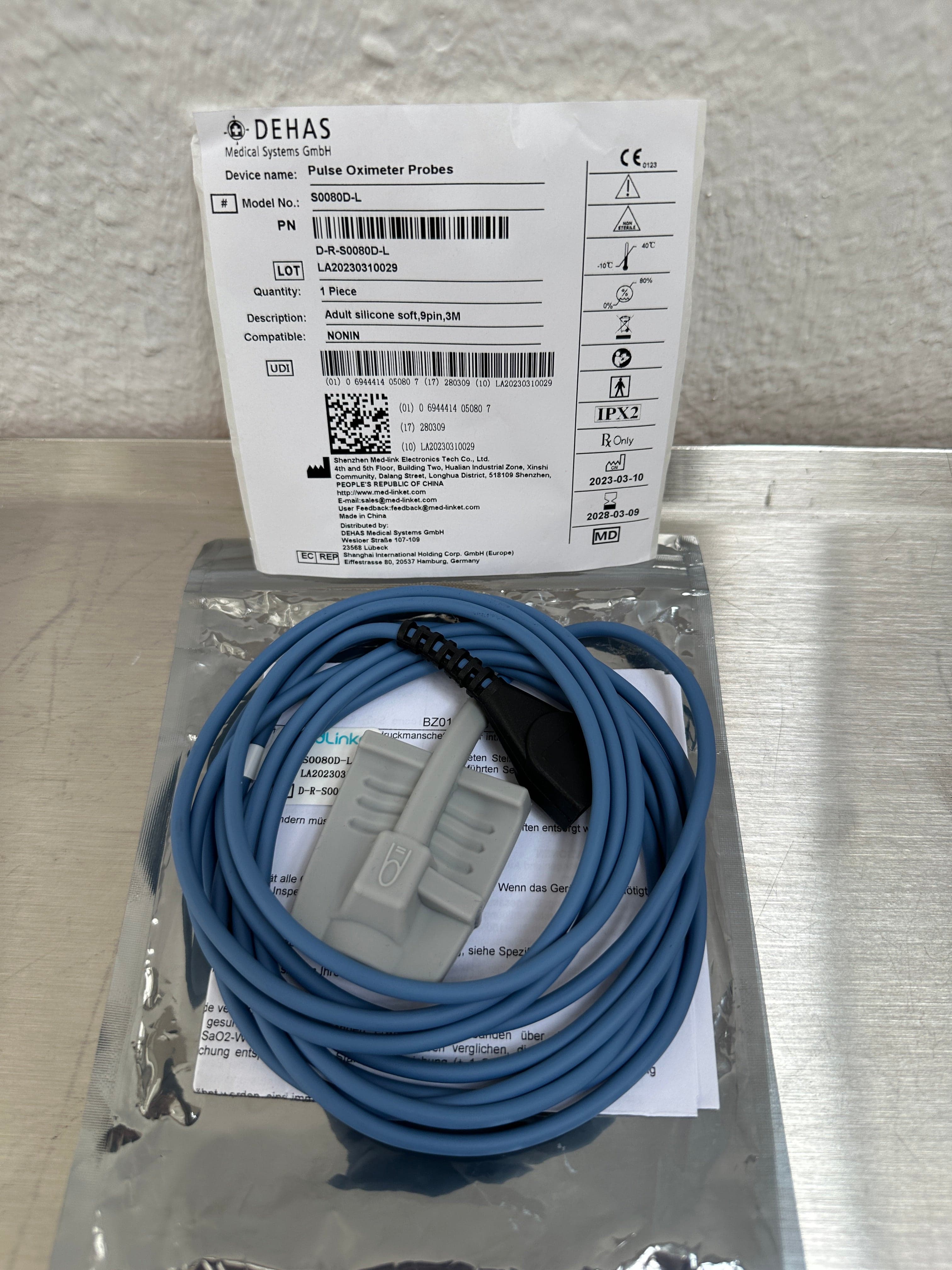 DEHAS MEDICAL SYSTEMS S0080D-L Pulse Oximeter Probe
