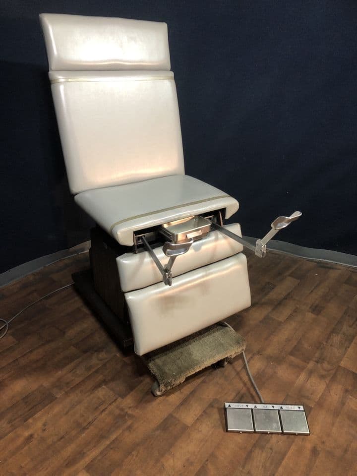 For Sale IE Power Procedure Chair: *Power Up/Down, Back Rest and Tilt Manual Adjust Foot Pad and Head Rest. *Need’s upholstery, tilt goes