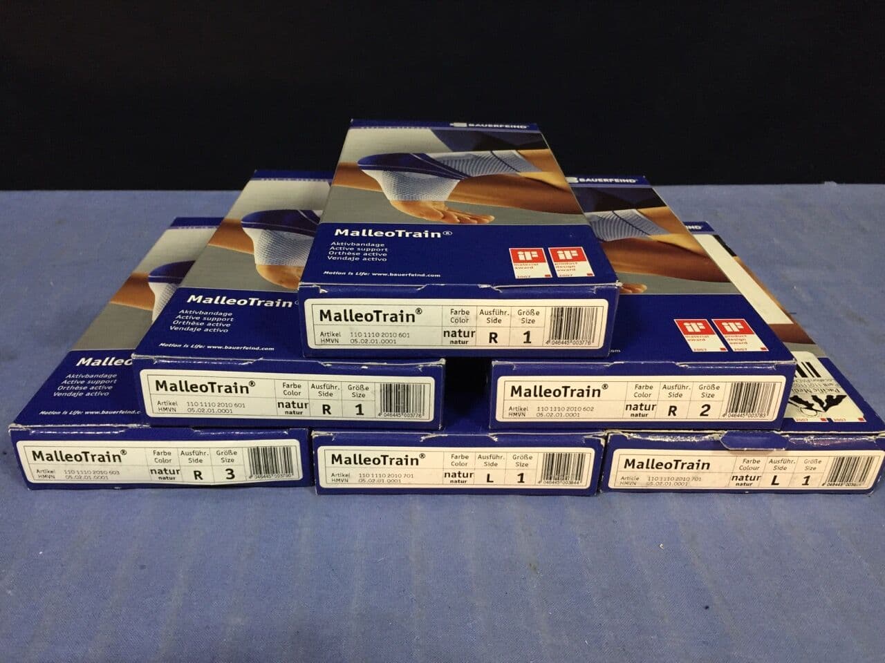 For Sale BAUERFEIND Active support bandage: MalleoTrain Ankle brace Lot of 6 4 of size 1 1 of size 2 1 of size 3 New in box. Retail $95.00 each Pr