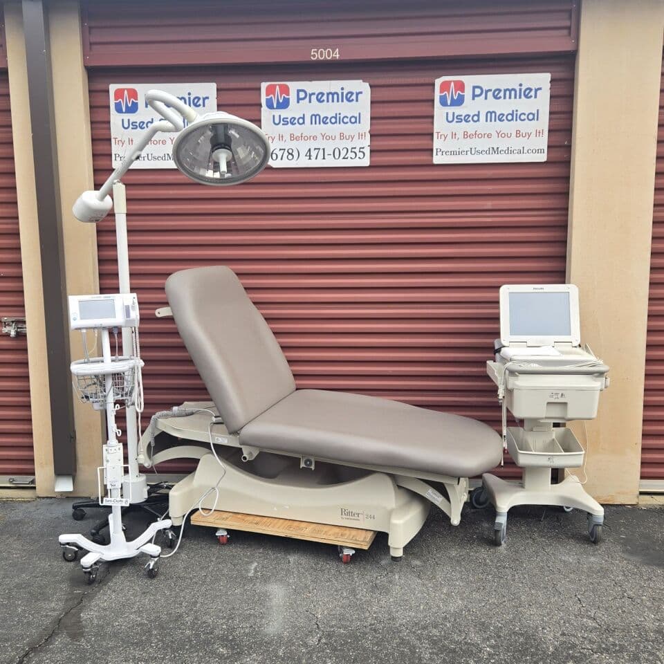 For Sale RITTER Exam Table Midmark 244 Bariatric w Original Tan Upholstery 850 lbs capacity Exam Table