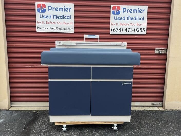 For Sale UMF 5900 Pediatric Exam Table w New Denim Blue Upholstery Exam Table