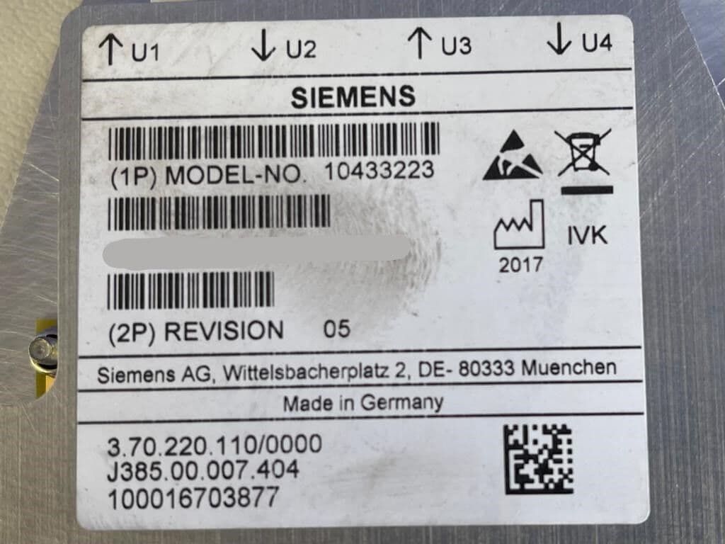 For Sale SIEMENS MAGNETOM Aera Control Unit Rear 098 (Left) MRI Scanner Parts P/N 10433223