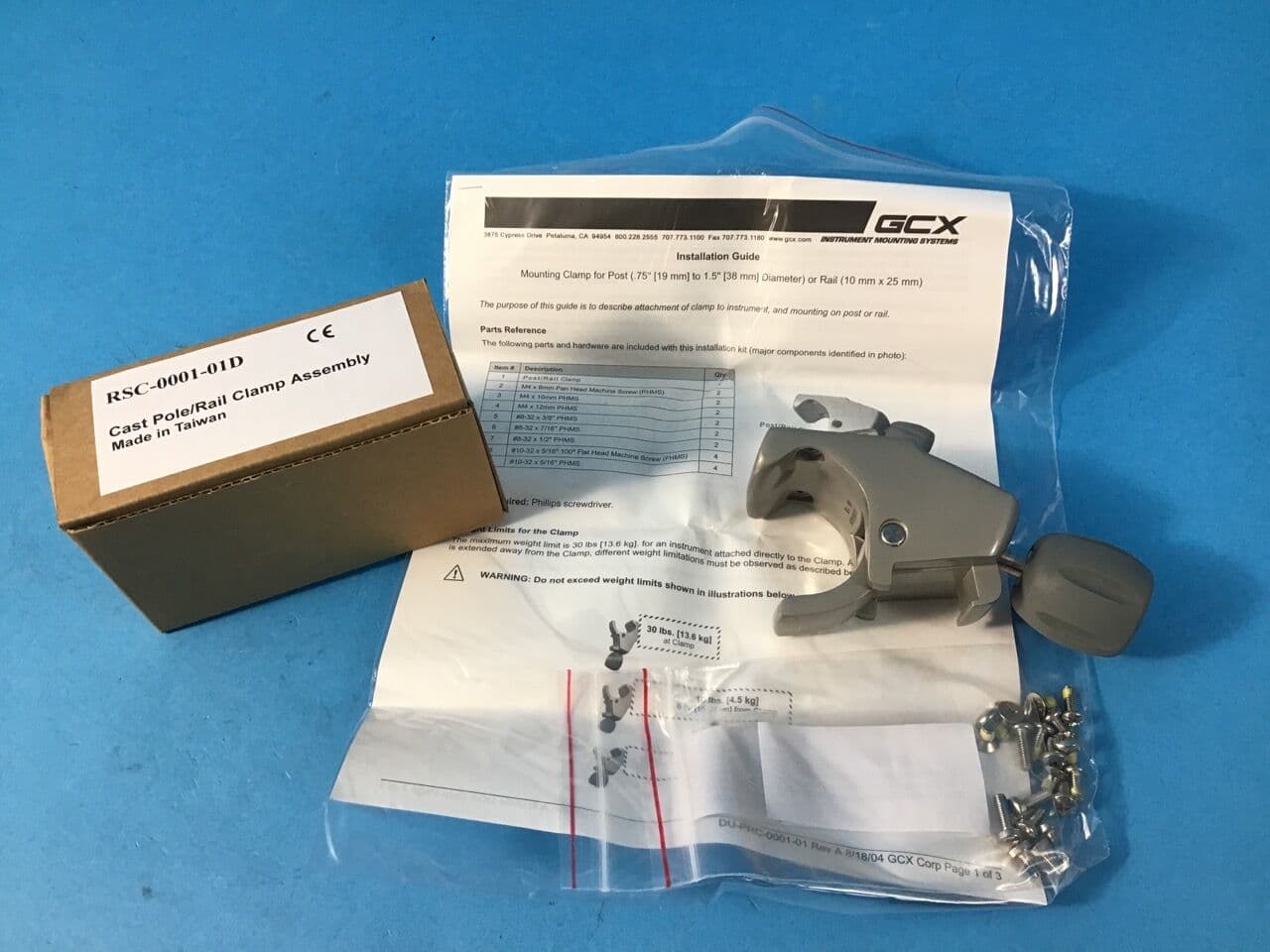 For Sale GCX RCS-0001-01D Pole/Rail Clamp Assembly