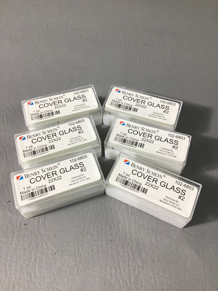 For Sale HENRY SCHEIN 102-6803 Slide Cover Glass #2 Lot of 5