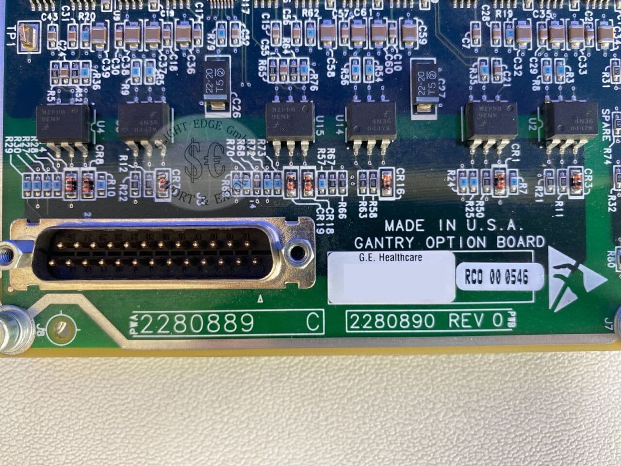 For Sale GE HEALTHCARE LightSpeed Gantry Option Board CT Scanner Parts P/N 2280889