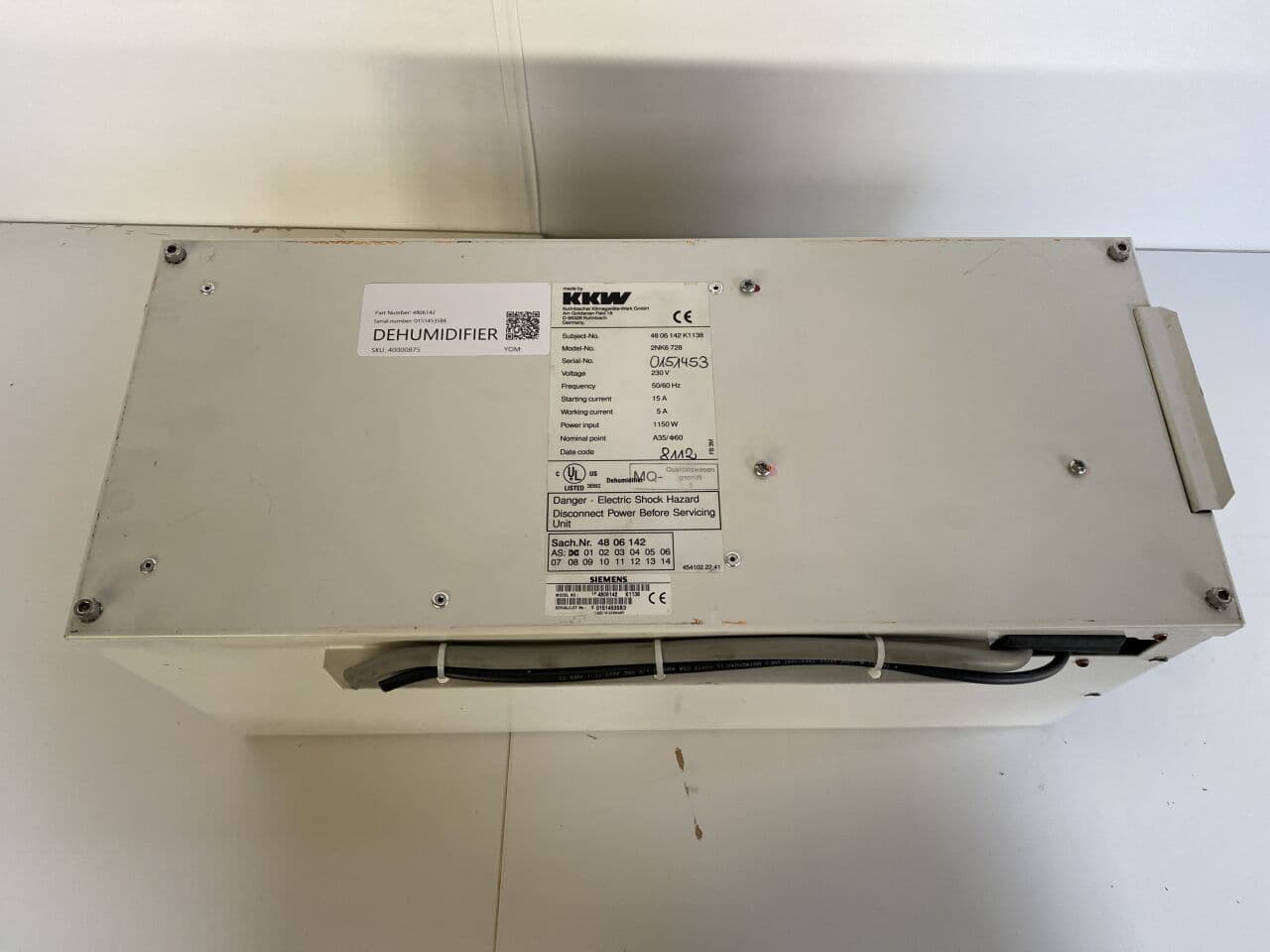 For Sale SIEMENS SOMATOM Esprit DEHUMIDIFIER CT Scanner Parts P/N 4806142