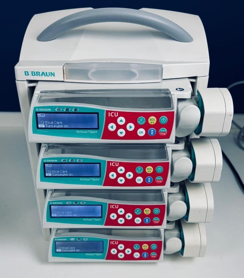 For Sale BRAUN Set of 4 B Perfusor Space ICU 2020 with Space Station base Pump IV Infusion