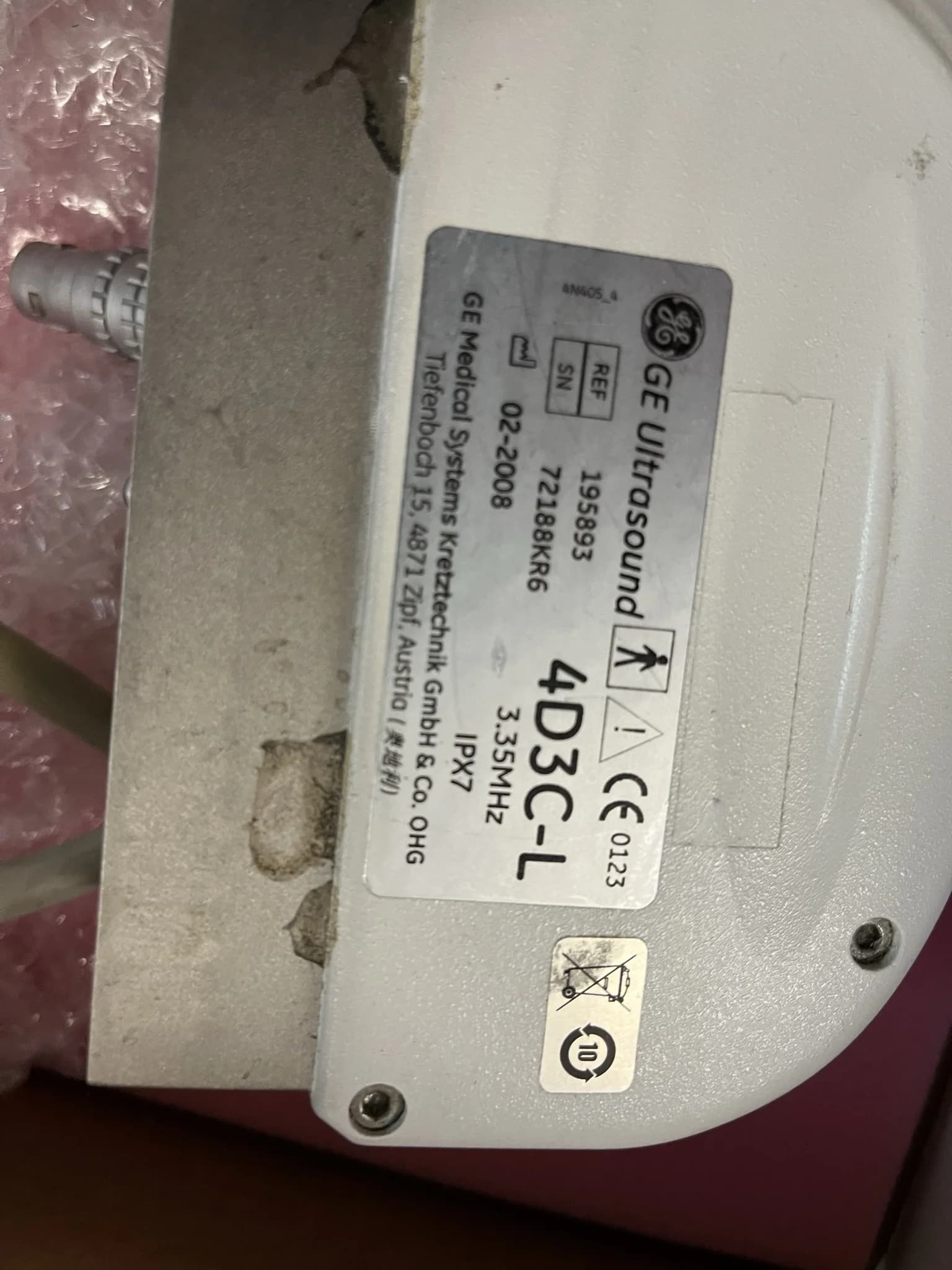 GE 4D3C-L 4D Convex Probe
