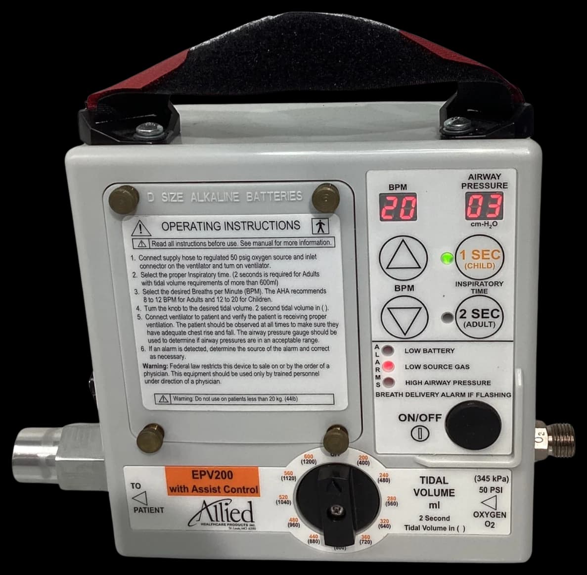ALLIED HEALTHCARE EPV200 Anesthesia ventilator