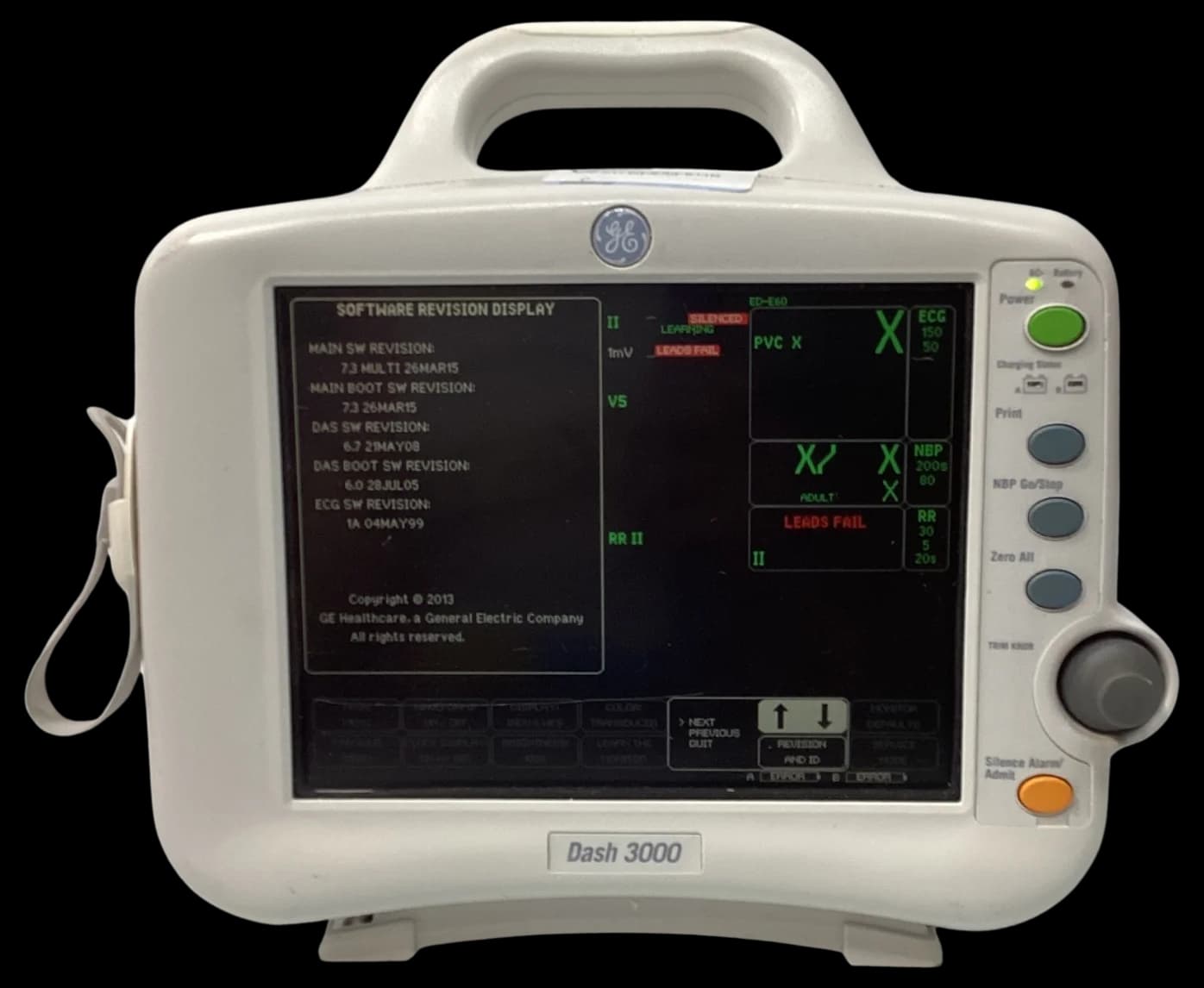 GE Dash 3000 EKG monitor