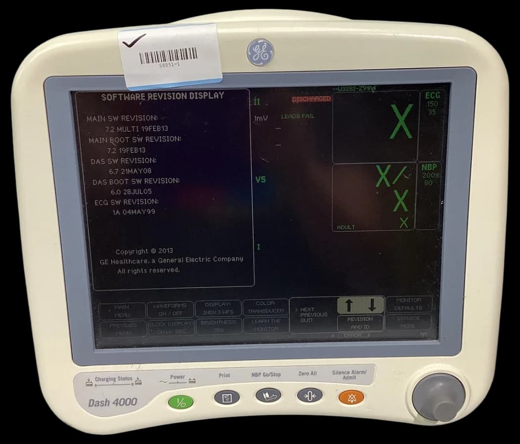 GE Dash 4000 EKG monitor