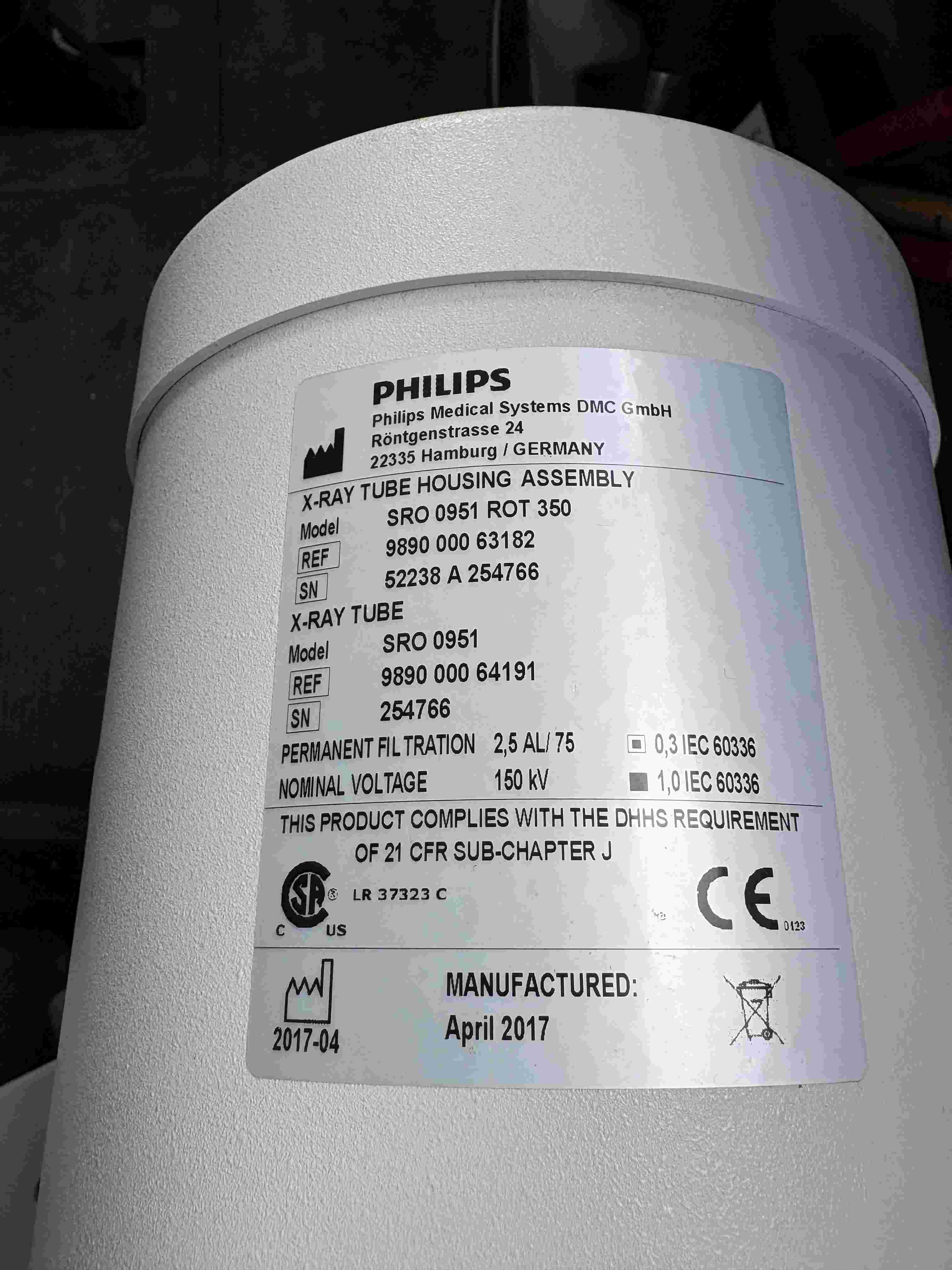PHILIPS SRO 0951 ROT 350 X-Ray Tube