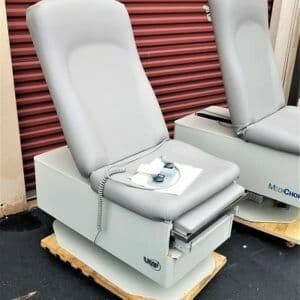 For Sale UMF Power Exam Table 4070 MedChoice w New Graphite Upholstery Power up & Down- Manual Back Exam Table