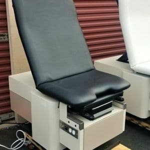 For Sale ENOCHS Power Exam Table 4000 foot control w New Black Upholstery Tan Base Exam Table
