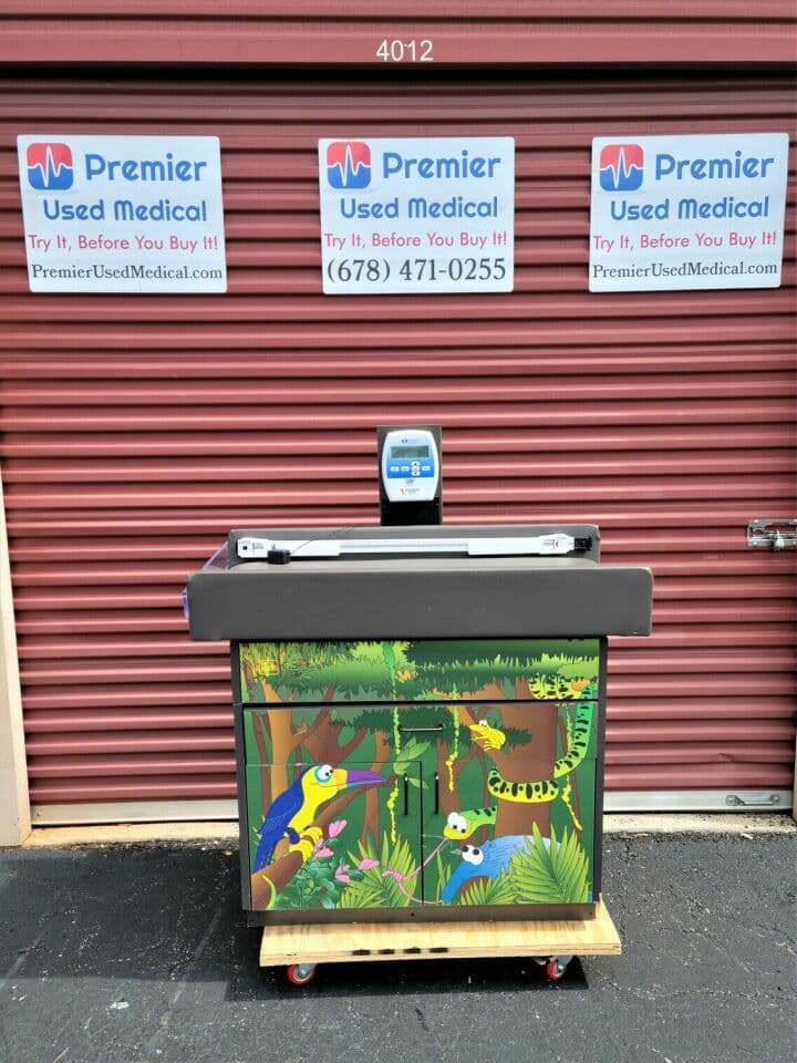 For Sale Pediatric Exam Table Clinton Jungle Scene w Original Gray Upholstery Exam Table