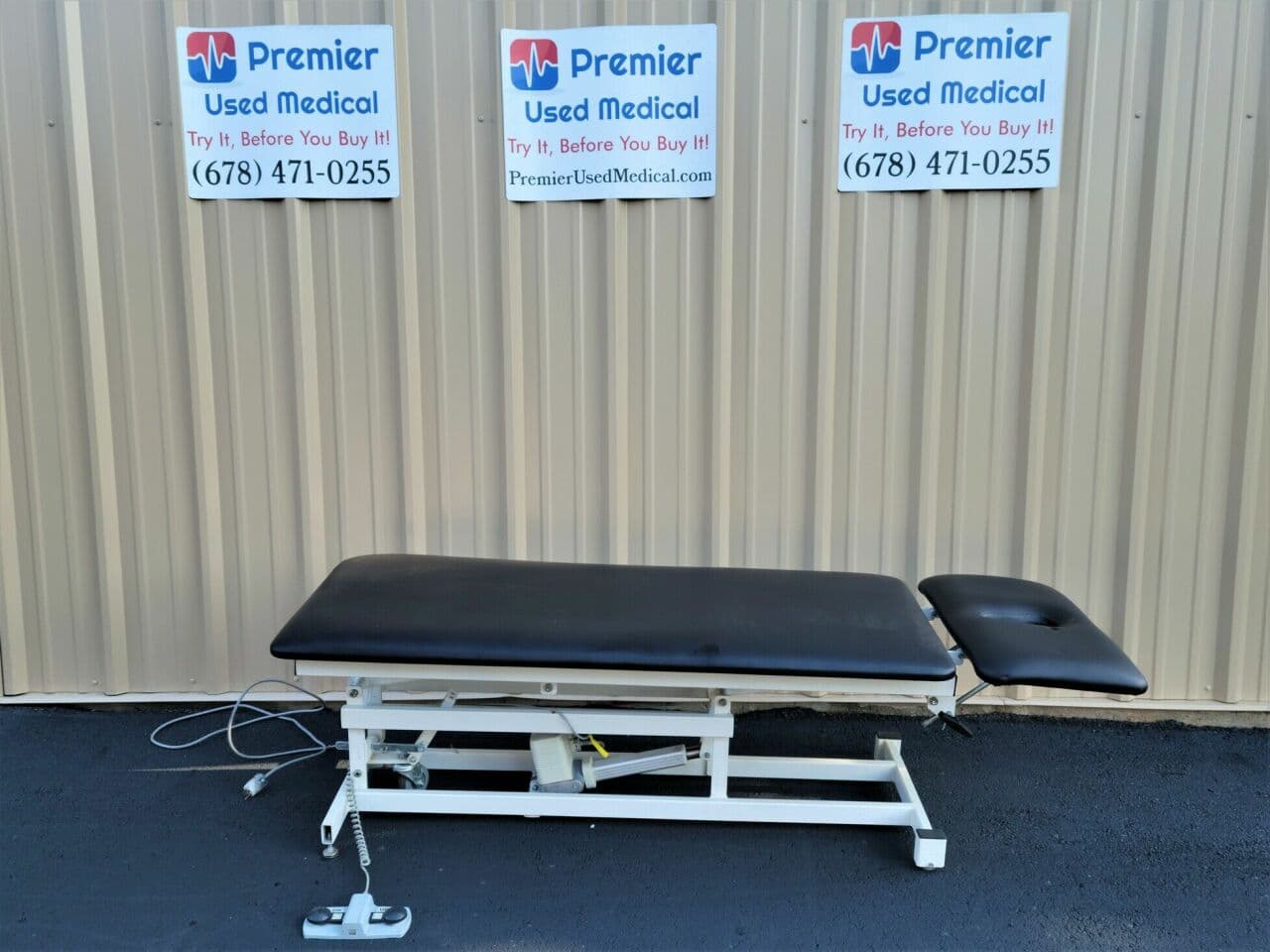 For Sale ARMEDICA Performa 081270099 2 Piece Physical Therapy Treatment Table, Power Base, New Black Upholstery #1 Chiropractic Table