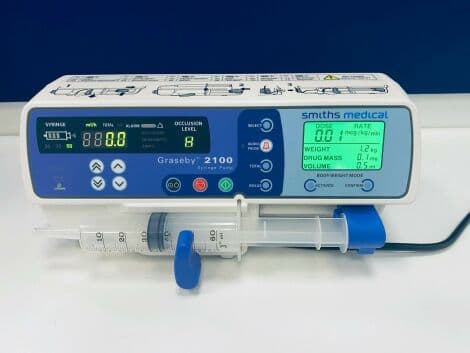 For Sale ECUBE Graseby 2100 Syringe Pump NEW IV Poles