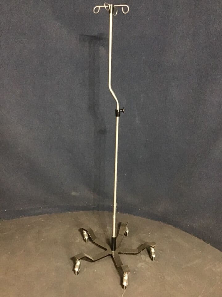 For Sale IV Pole, Chrome: 4 Hook 5 Caster Base