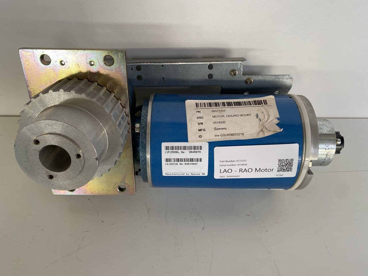 For Sale SIEMENS AXIOM Artis LAO - RAO Motor Cath Angio Lab Parts P/N 6572353