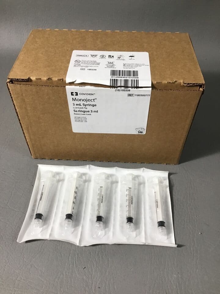 For Sale COVIDIEN 1180300777 3 mL Syringe