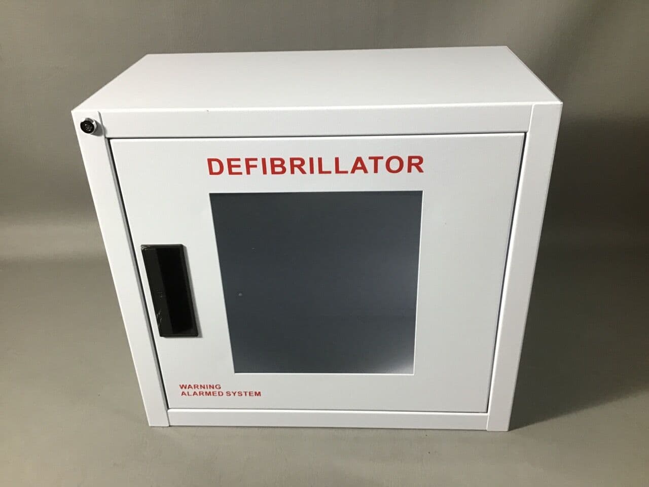 For Sale AED Defibrillator Wall Cabinet: Includes Alarm. No Key