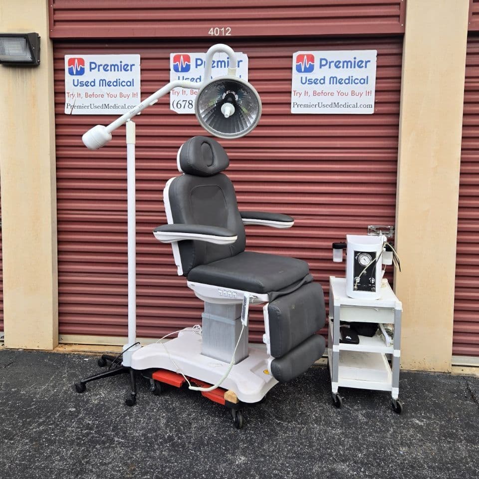 For Sale MEDICAL SPA TABLE CHAIR 4 FUNCTIONS HAND SIDE CONTROL Medical Spa Table Chair with Original Gray Upholstery 4 Functions Hand & Side Control Exam Chair