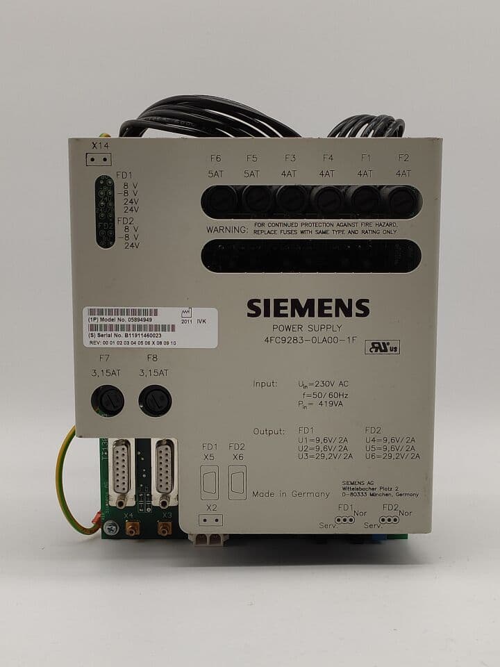For Sale SIEMENS AXIOM Aristos MX Power Supply Rad/Fluoro Room Parts P/N 5894949