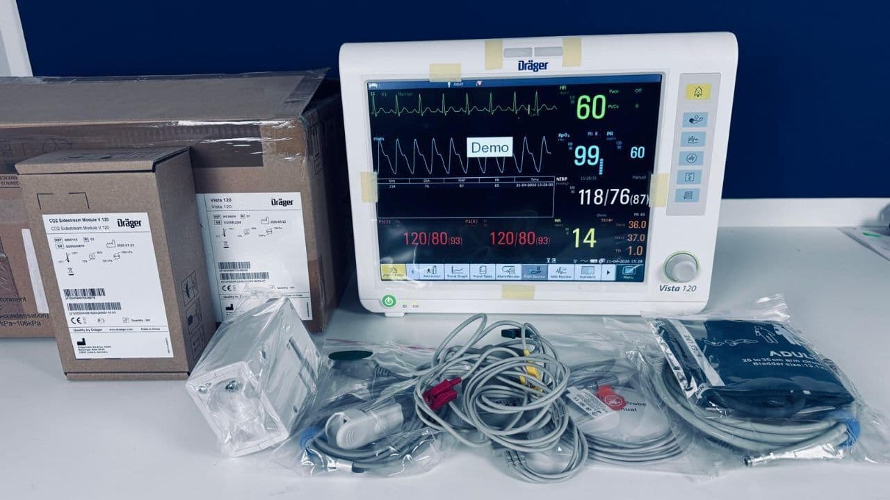For Sale DRAEGER Vista 120 Like new never used in box with CO2 module Bedside Monitor